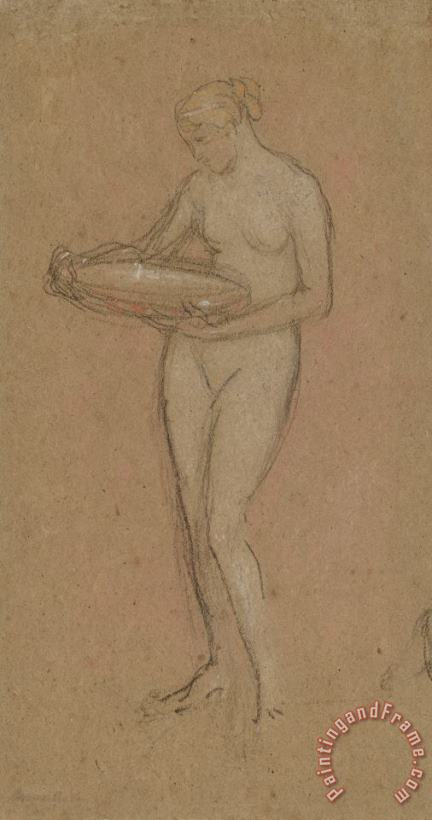 James Abbott McNeill Whistler Standing Female Nude a Holding Bowl [recto] Art Painting